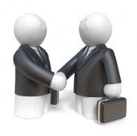 business figures shaking hands
